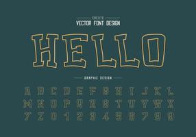Cartoon font and alphabet vector, Typeface and number design, Graphic text on background vector