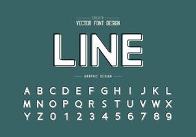 Font and alphabet vector, Design typeface and number, Graphic text on blue background vector