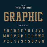 Font and alphabet vector, Line Typeface and number design, Graphic text on background vector