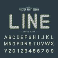 Line font and alphabet vector, Typeface letter and number design, Graphic text on background vector