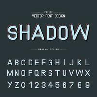 Texture font and grunge alphabet vector, Shadow type letter and number design, Graphic text on background vector