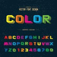 3D Font color and alphabet vector, Writing Design typeface letter, Script Graphic text on background