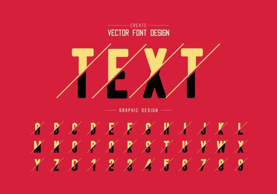Sliced round font and alphabet vector, Letter typeface and number design, Graphic text on background