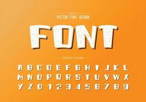 Texture Cartoon font and alphabet vector, Bold typeface and number design, Graphic text on grunge background vector