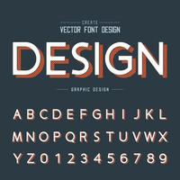 Font and alphabet vector, Style design typeface and number, Graphic text on background vector