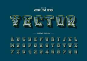 Line cartoon font and alphabet vector, Digital typeface and number design, Graphic text on background vector