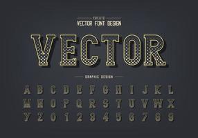 fuente de círculo de semitonos y vector alfabético, diseño de letra y número de estilo de escritura digital