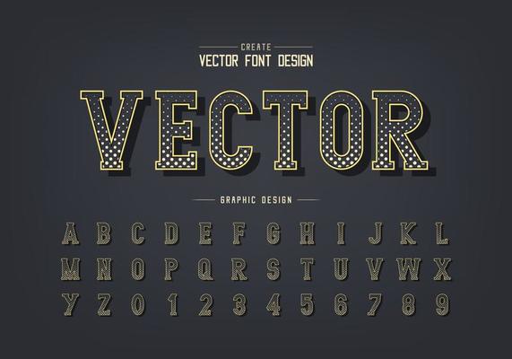 Halftone circle font and alphabet vector, Digital writing style typeface letter and number design