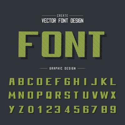 Line Font Shadow and Bold alphabet vector, Writing typeface and number design on background