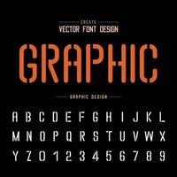 Tech Font and Graphic alphabet vector, Technology Letter style typeface and number design vector