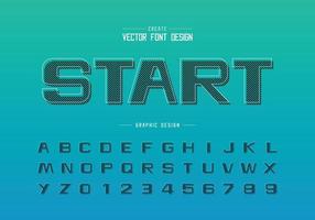 Pixel bold font and alphabet vector, Design typeface letter and number, Graphic text on background vector