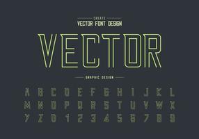 Line font and alphabet vector, Modern Typeface and letter number design vector