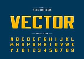 Bold Font and alphabet vector, Writing typeface and number design, Graphic text on background vector