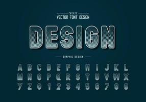 Halftone square font and alphabet vector, Digital style typeface letter and number design vector
