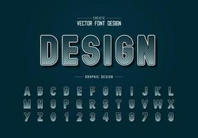 Halftone square font and alphabet vector, Digital style typeface letter and number design vector