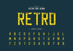 fuente vintage y vector alfabético, tipo de letra moderno y diseño de números de letras