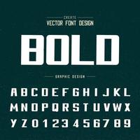 Font and alphabet vector, Bold Writing typeface and number design, Graphic text on background vector