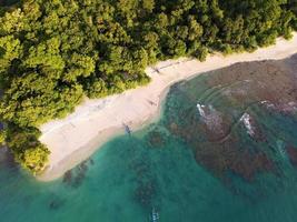 Beautiful panoramic aerial view of Pangandaran beach. photo