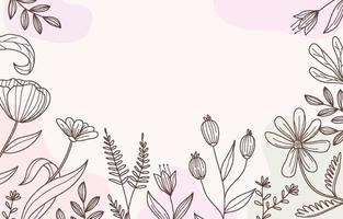 Handdrawn Line Art Floral Background vector