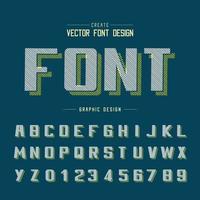 Line Bold Font shadow and  Graphic alphabet vector, Writing typeface and number design vector