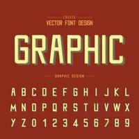 Font and alphabet vector, Style typeface and letter number design, Graphic text on background vector