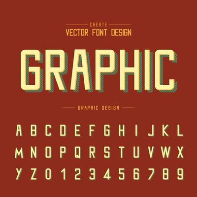 Font and alphabet vector, Style typeface and letter number design, Graphic text on background