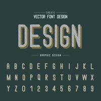 Font and alphabet vector, Letter style typeface and number design, Graphic text on background vector