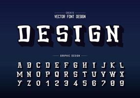 Shadow font and cartoon alphabet vector, Typeface and number design, Graphic text on background vector