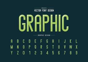 Font and alphabet vector, Letter typeface and number design, Graphic text on background vector