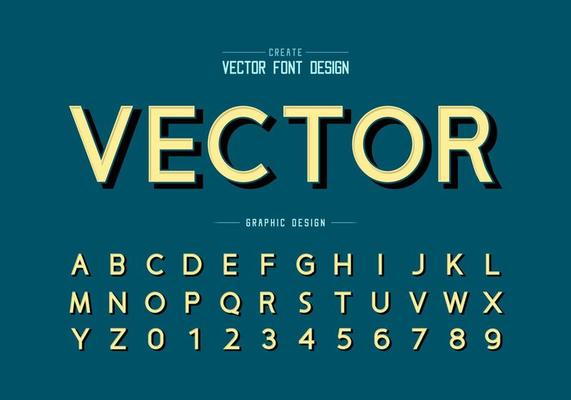 Black shadow font and alphabet vector, Design typeface and number,Graphic text