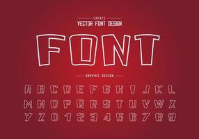 Line font cartoon and alphabet vector, Bold typeface and number design, Graphic text on background vector