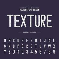 Font and alphabet vector, texture letter design and graphic style on dark purple background vector