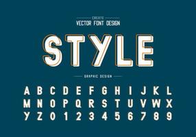 Line font and alphabet vector, Style typeface letter and number design, graphic text on background vector