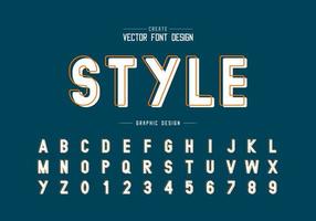 Line font and alphabet vector, Style typeface letter and number design, graphic text on background vector