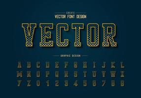 Halftone circle font and alphabet vector, Digital typeface and number design vector