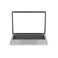 Empty laptop front view. Realistic style. illustration isolated on white background. photo