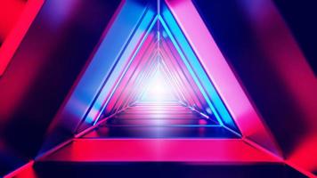 Abstract neon background with defocus at the edges. Abstract neon light loop 3D rendering. photo