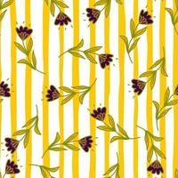 Cute flower seamless pattern in stylized folk style. Hand drawn elegant botanical background. vector