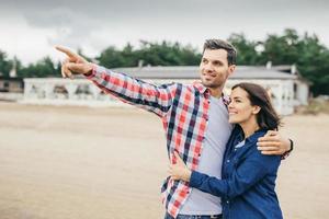 Couple in love have walk. photo