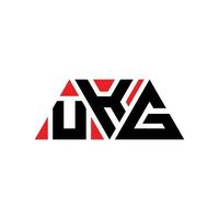 UKG triangle letter logo design with triangle shape. UKG triangle logo design monogram. UKG triangle vector logo template with red color. UKG triangular logo Simple, Elegant, and Luxurious Logo. UKG