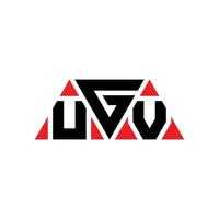 UGV triangle letter logo design with triangle shape. UGV triangle logo design monogram. UGV triangle vector logo template with red color. UGV triangular logo Simple, Elegant, and Luxurious Logo. UGV