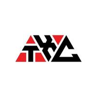 TXC triangle letter logo design with triangle shape. TXC triangle logo design monogram. TXC triangle vector logo template with red color. TXC triangular logo Simple, Elegant, and Luxurious Logo. TXC