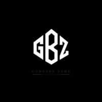 diseño de logotipo de letra gbz con forma de polígono. diseño de logotipo de forma de cubo y polígono gbz. gbz hexágono vector logo plantilla colores blanco y negro. monograma gbz, logotipo comercial y inmobiliario.