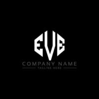 diseño de logotipo de letra eve con forma de polígono. diseño de logotipo en forma de cubo y polígono de Eva. Eve hexágono vector logo plantilla colores blanco y negro. monograma de víspera, logotipo de negocios e inmobiliario.