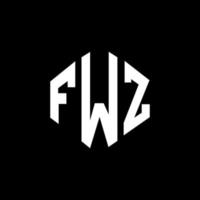 FWZ letter logo design with polygon shape. FWZ polygon and cube shape logo design. FWZ hexagon vector logo template white and black colors. FWZ monogram, business and real estate logo.