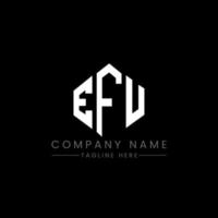EFU letter logo design with polygon shape. EFU polygon and cube shape logo design. EFU hexagon vector logo template white and black colors. EFU monogram, business and real estate logo.