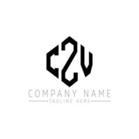CZV letter logo design with polygon shape. CZV polygon and cube shape logo design. CZV hexagon vector logo template white and black colors. CZV monogram, business and real estate logo