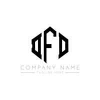 DFD letter logo design with polygon shape. DFD polygon and cube shape logo design. DFD hexagon vector logo template white and black colors. DFD monogram, business and real estate logo.