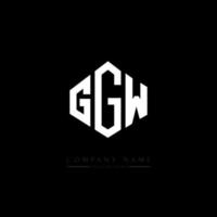diseño de logotipo de letra ggw con forma de polígono. diseño de logotipo en forma de cubo y polígono ggw. ggw hexágono vector logo plantilla colores blanco y negro. monograma ggw, logotipo comercial y inmobiliario.