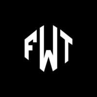 FWT letter logo design with polygon shape. FWT polygon and cube shape logo design. FWT hexagon vector logo template white and black colors. FWT monogram, business and real estate logo.